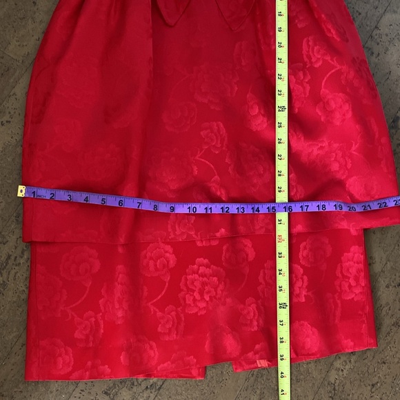 Vintage 50’s red brocade satin dress by Prestige Formal, holiday parties! Large - Picture 14 of 17